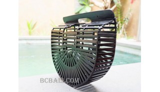 new bamboo handbags fan black  color